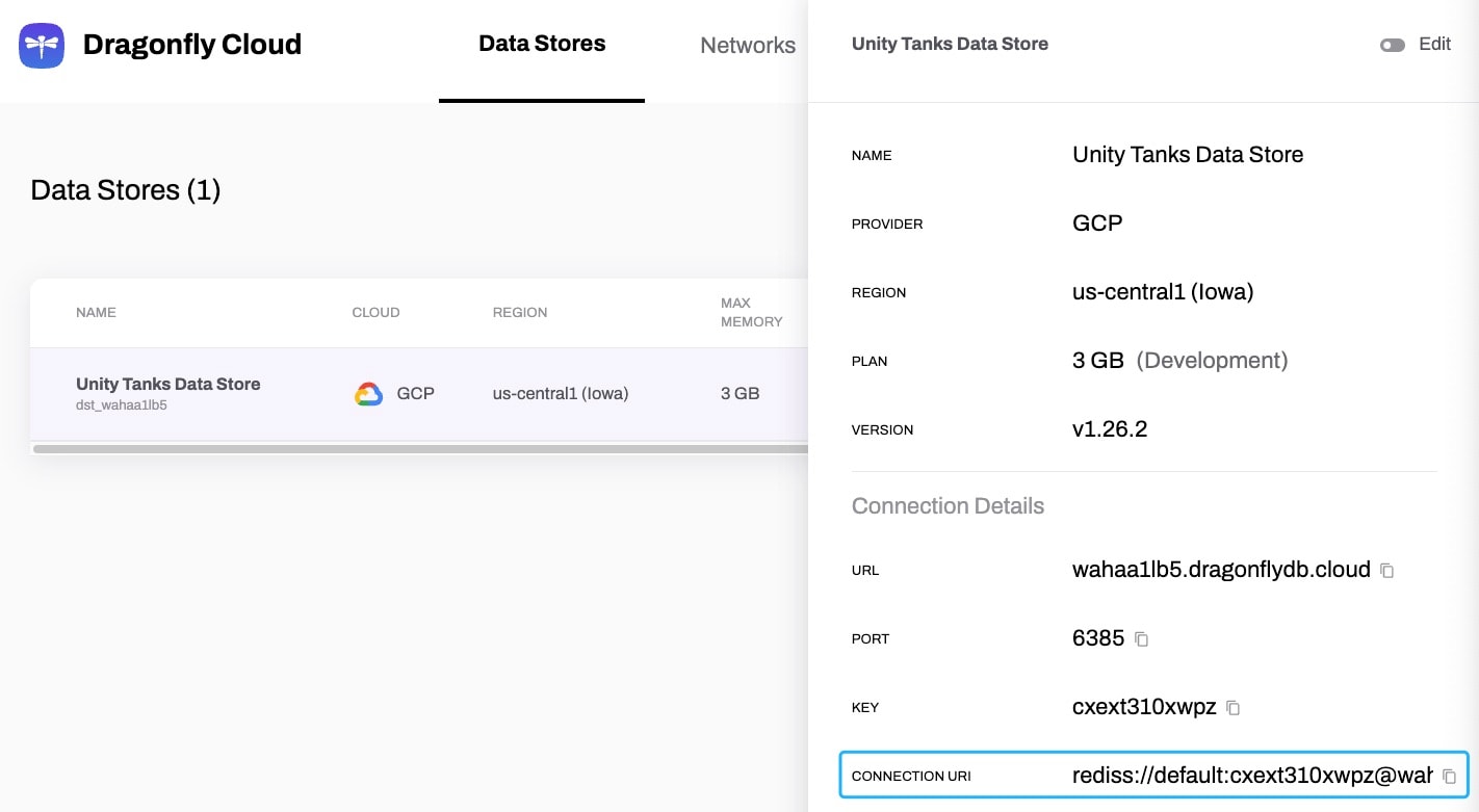 Unity Tanks Data Store